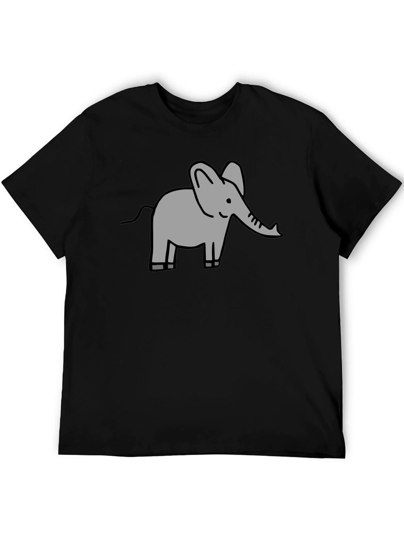 Black Elephant Graphic Tee - Black Cotton Comfort view 5