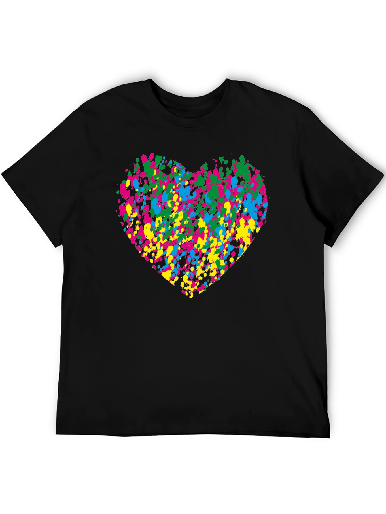 Black Heart Splatter Black T-Shirt Funky Style view 5