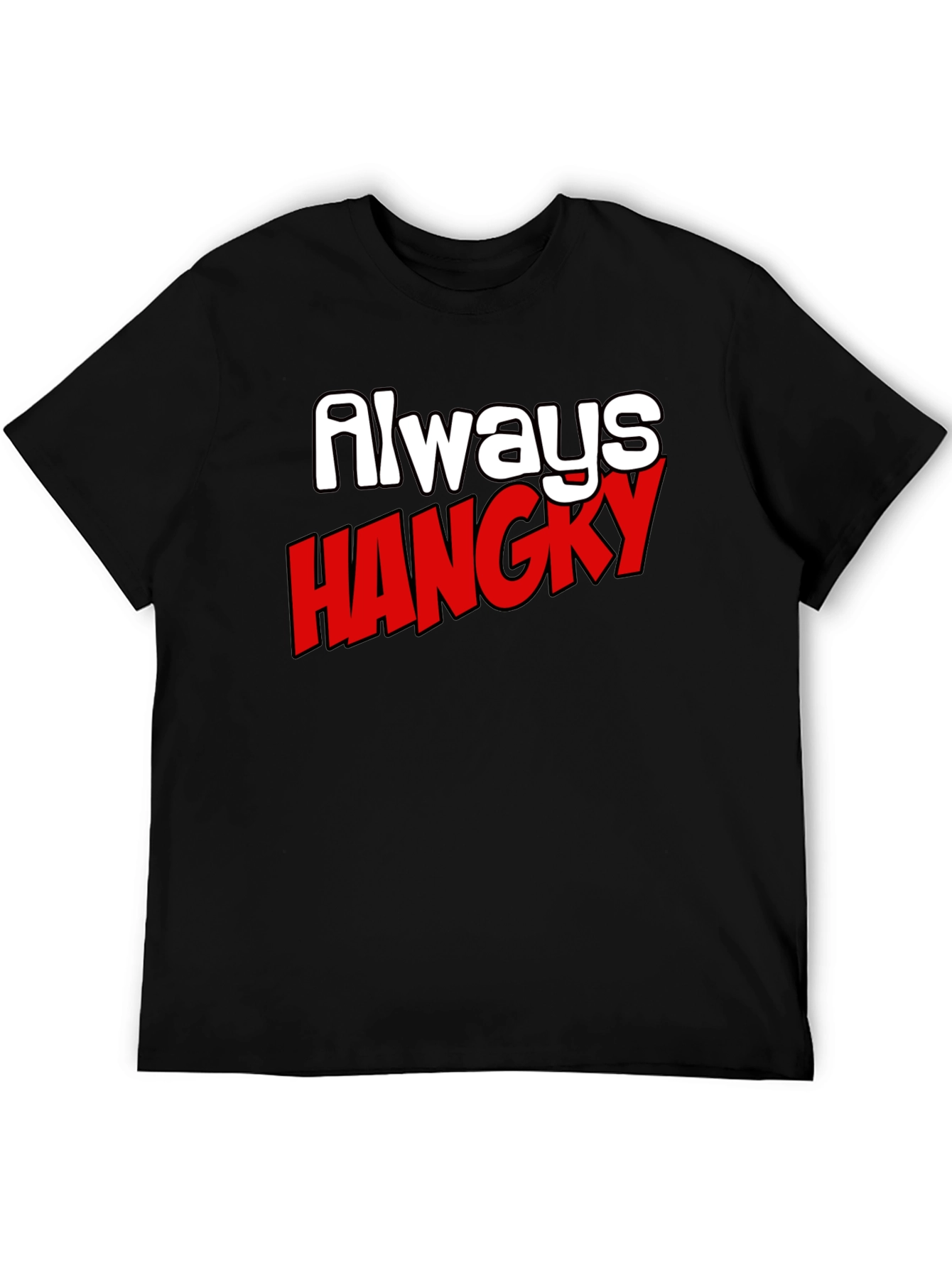 Black Always Hangry Funny Graphic T-Shirt view 5