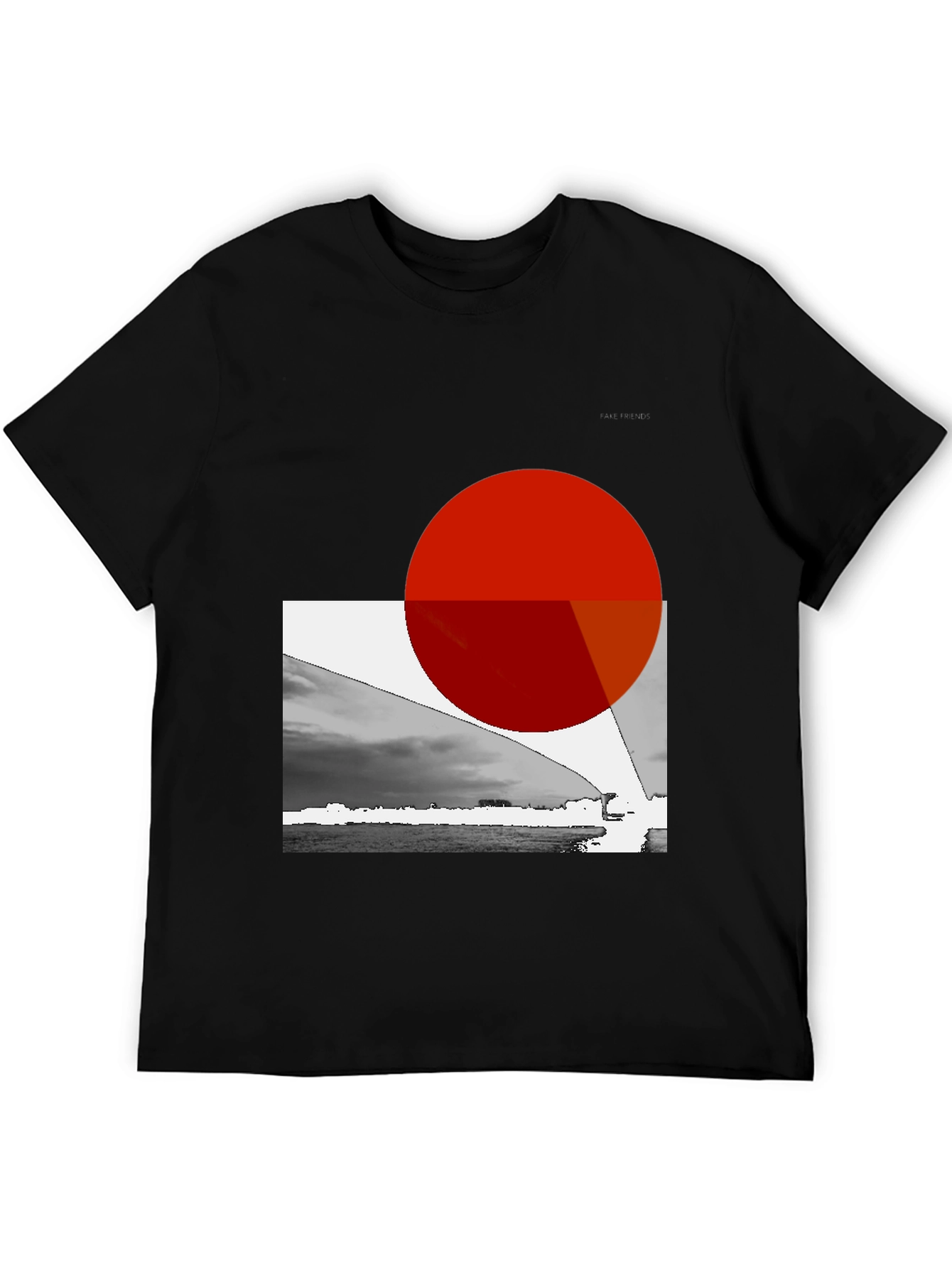 Black Abstract Graphic Print Black T-Shirt view 5