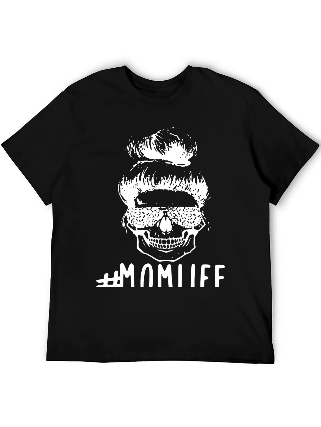 Black Mom Life Skull Graphic T-Shirt view 5