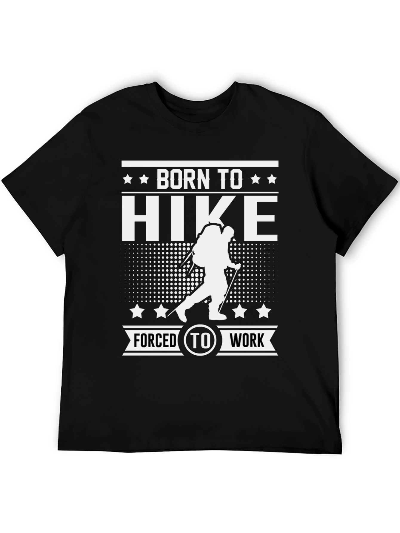 Black Born to Hike T-Shirt: Hiking Enthusiast Apparel view 5