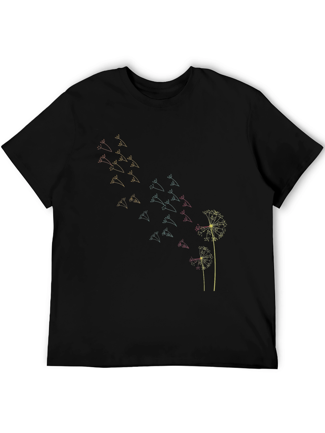 Black Dandelion Wish Graphic Tee - Soft Cotton Blend Shirt view 5