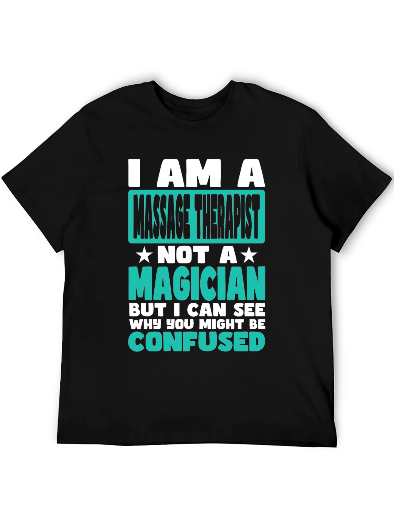 Black Massage Therapist T-Shirt Funny Magician Gift view 5