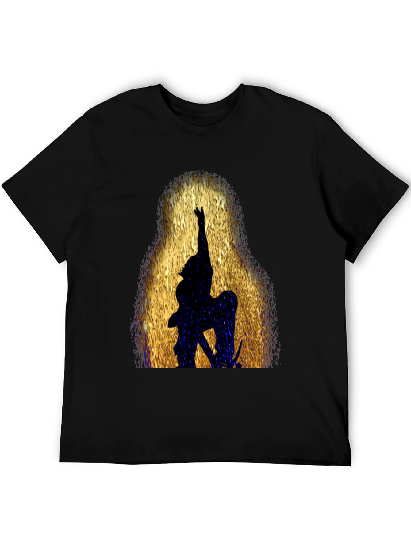 Black Silhouette Warrior Graphic Black T-Shirt view 5