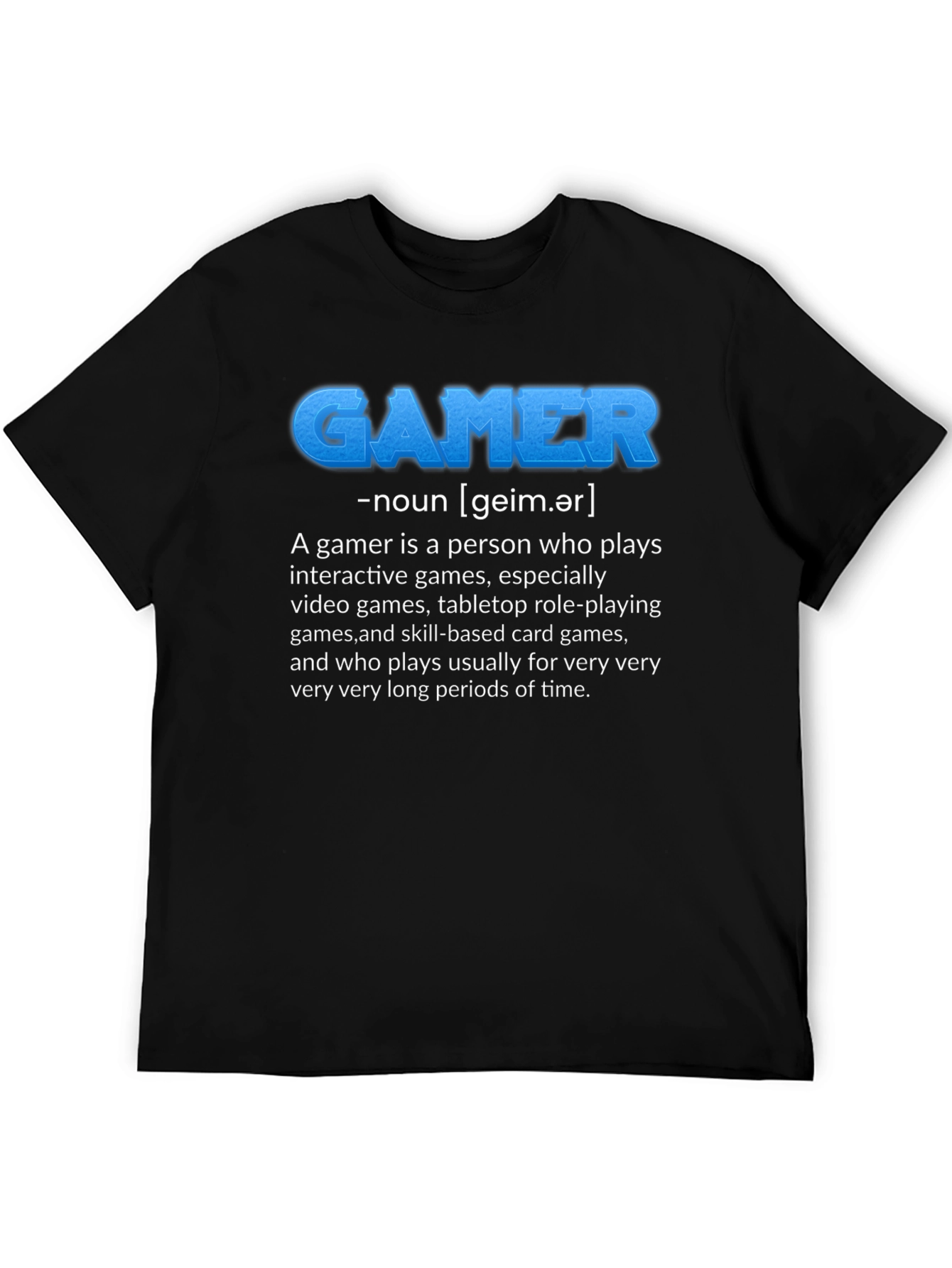 Black Gamer Definition Black T-Shirt view 5