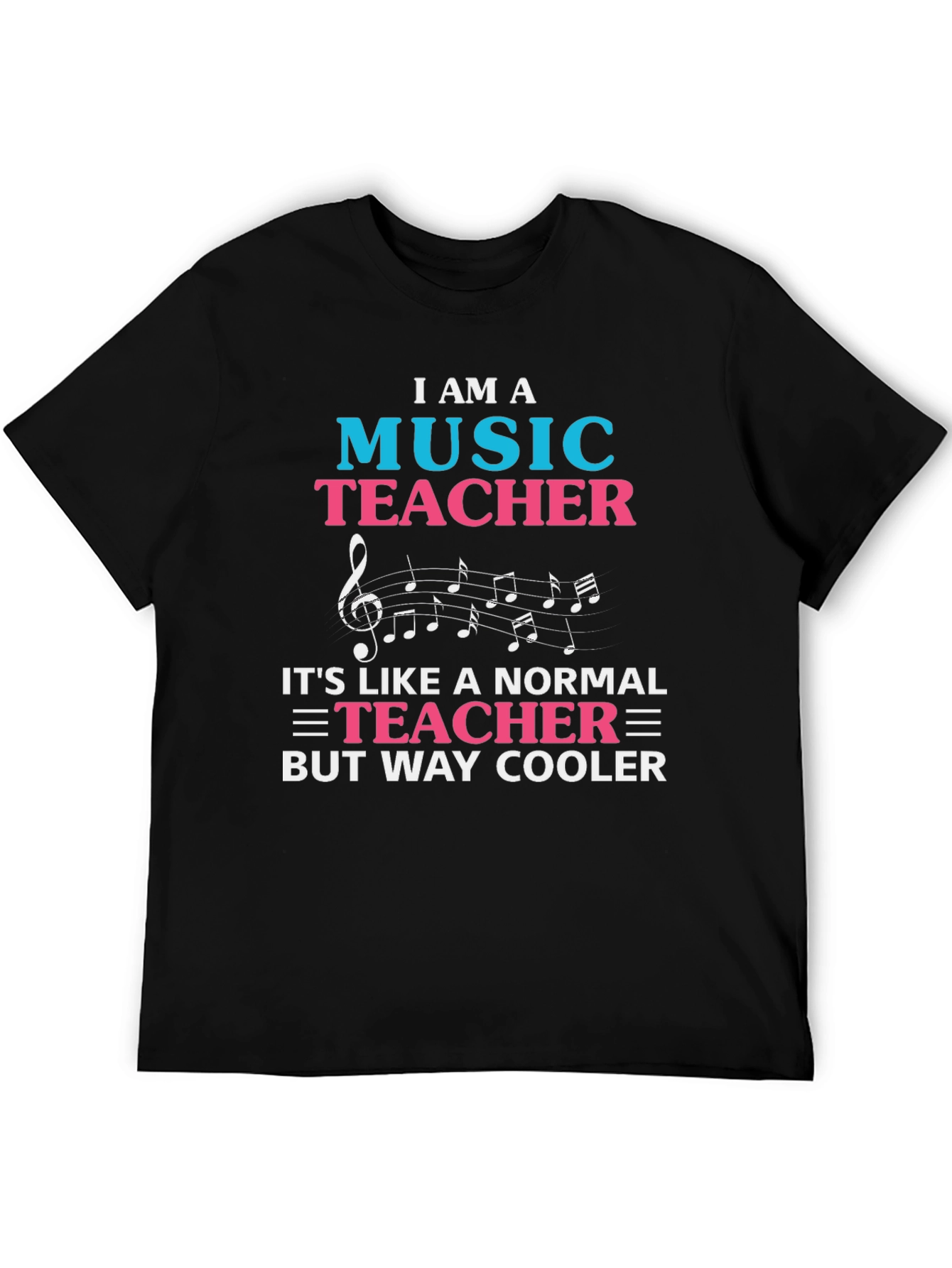 Black Music Teacher T-Shirt - Way Cooler Tee view 5