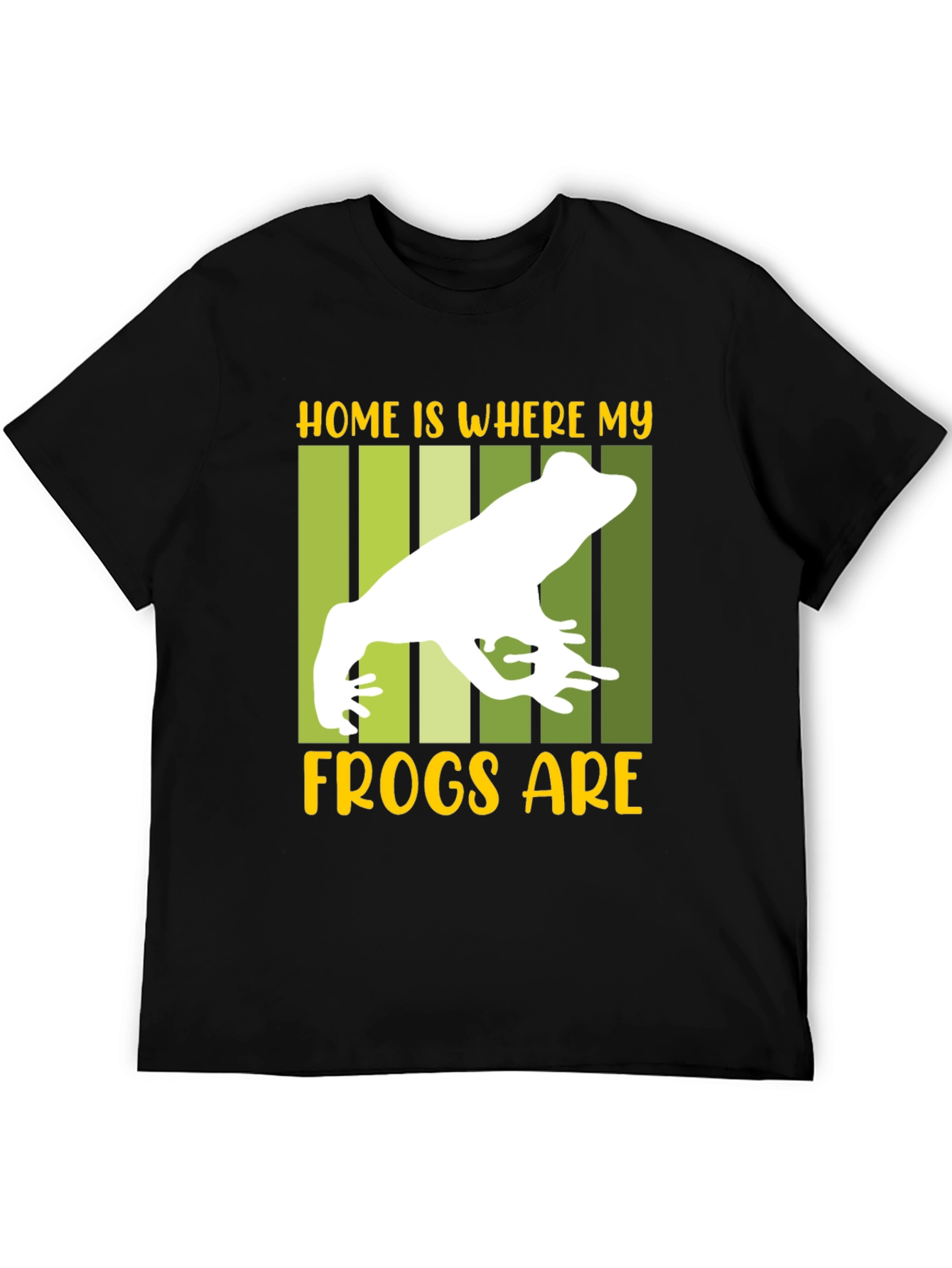 Black Home is Where My Frogs Are T-Shirt view 5
