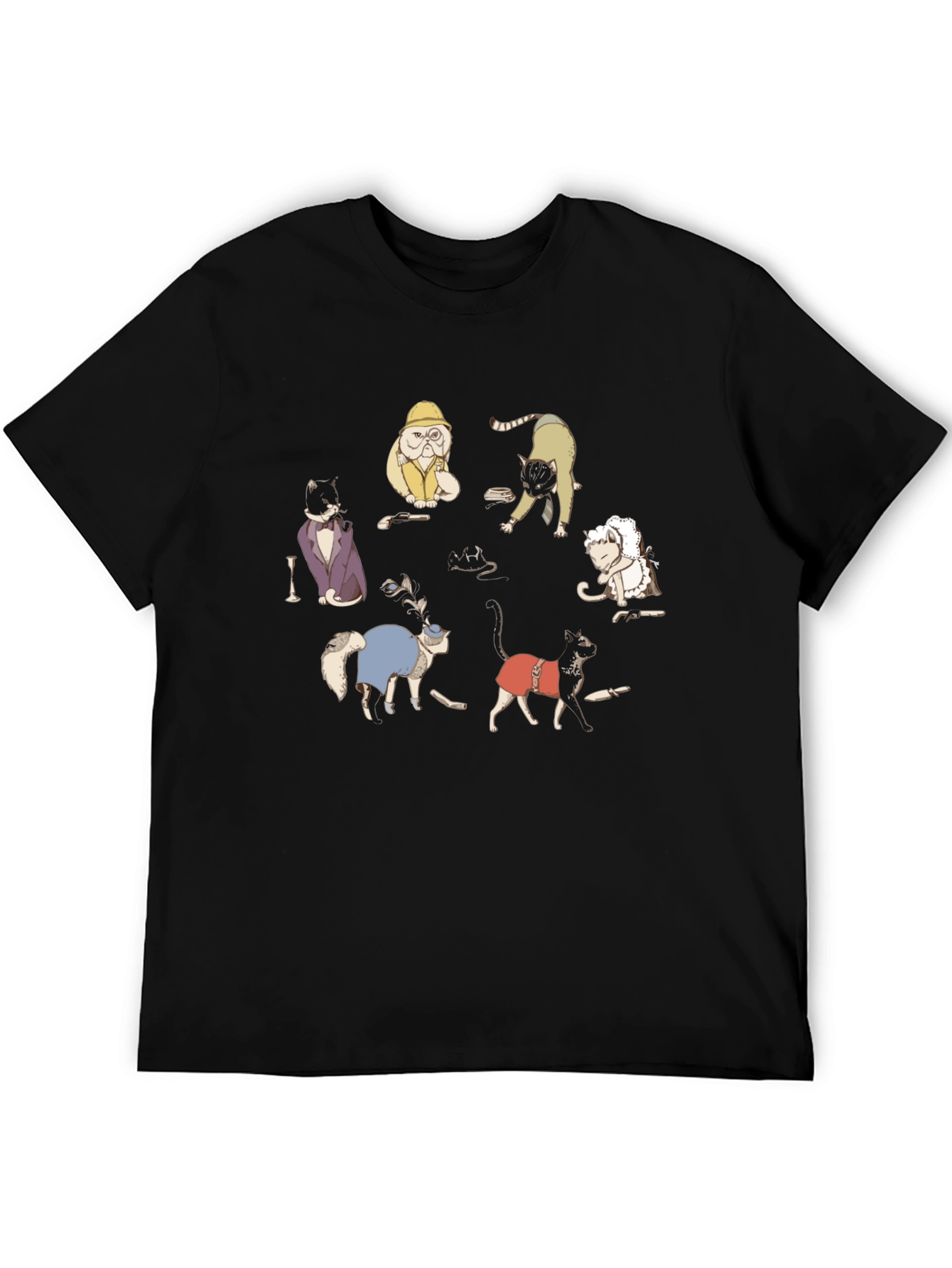 Black Cats in Costume Black Graphic Tee view 5