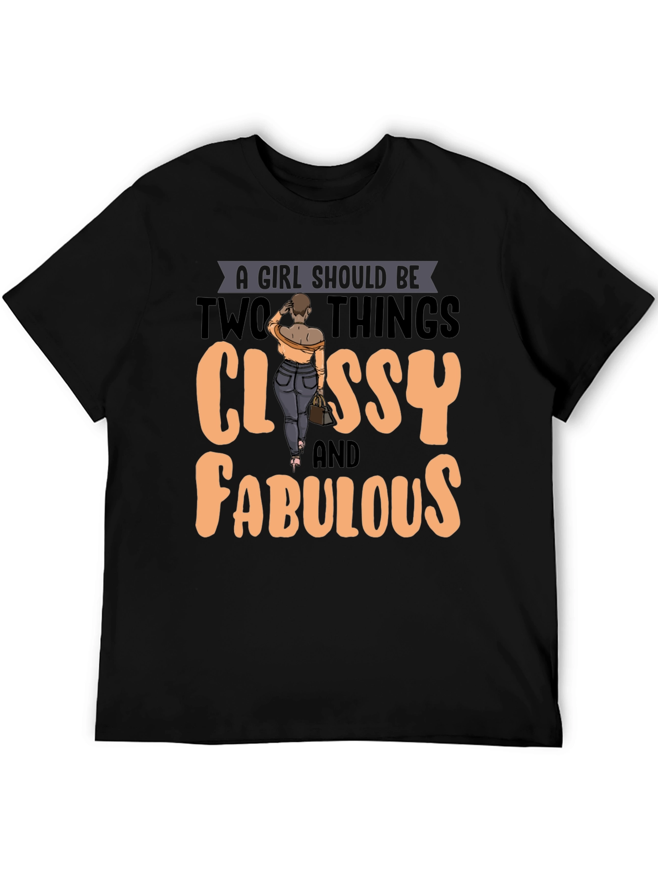 Black Classy & Fabulous Graphic Tee - Women's Empowerment view 5