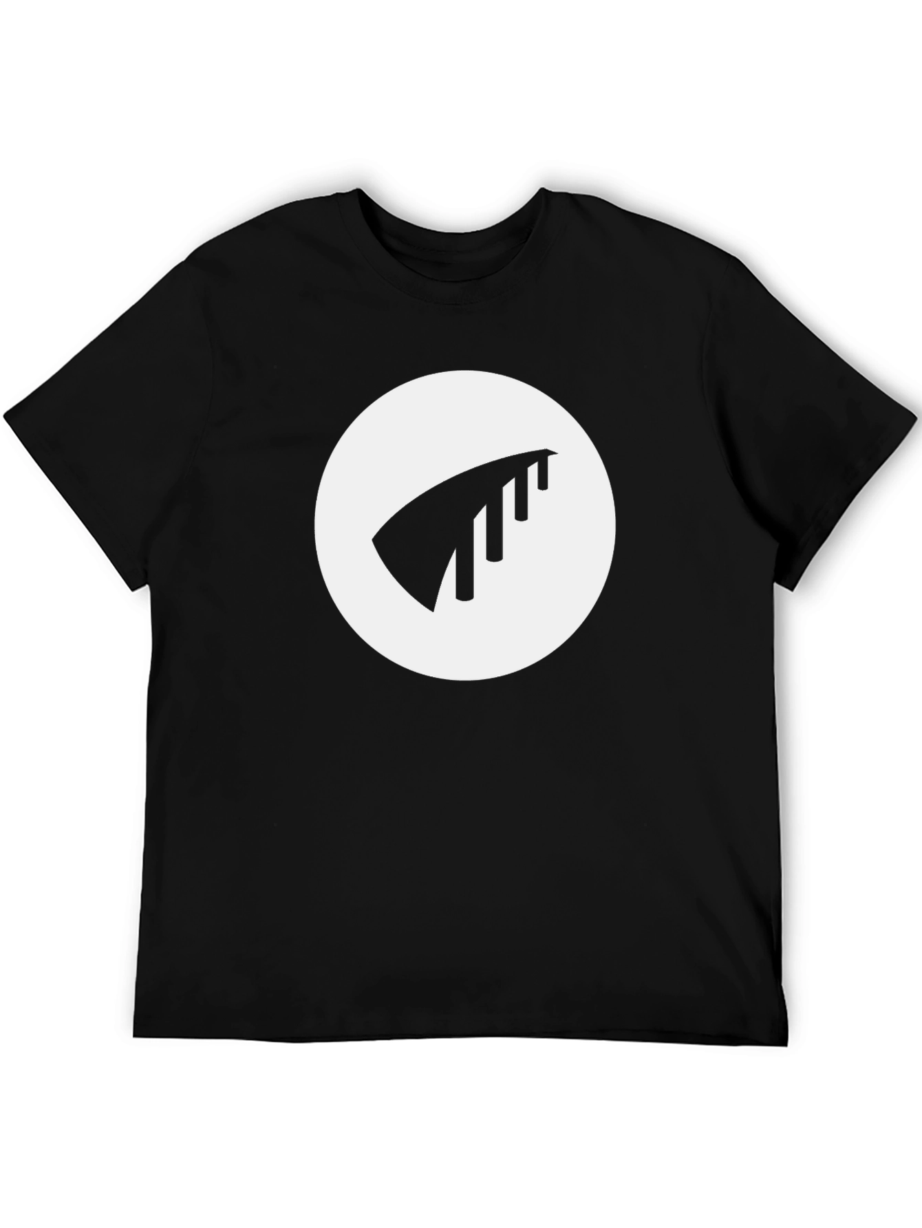 Black Modern Black T-Shirt with Abstract Logo view 5