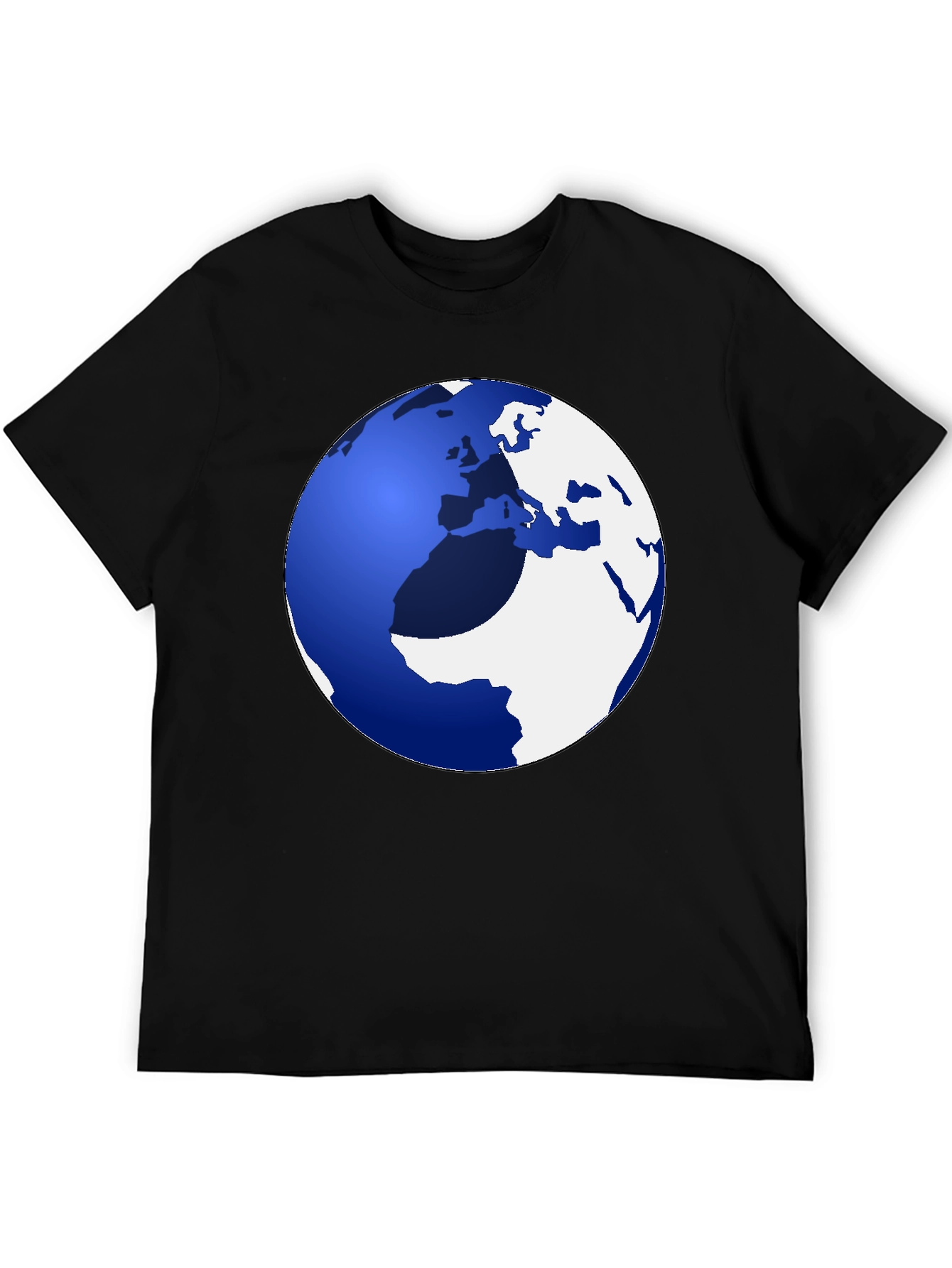 Black Globe Graphic Tee - Earth Design Casual Shirt view 5