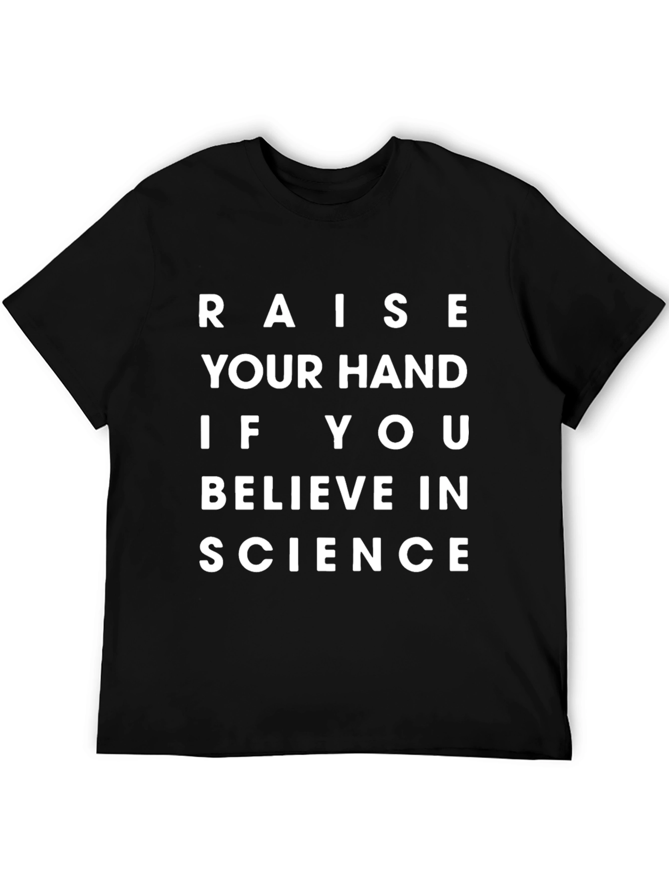 Black Raise Your Hand Science Tee - Black Cotton Blend view 5