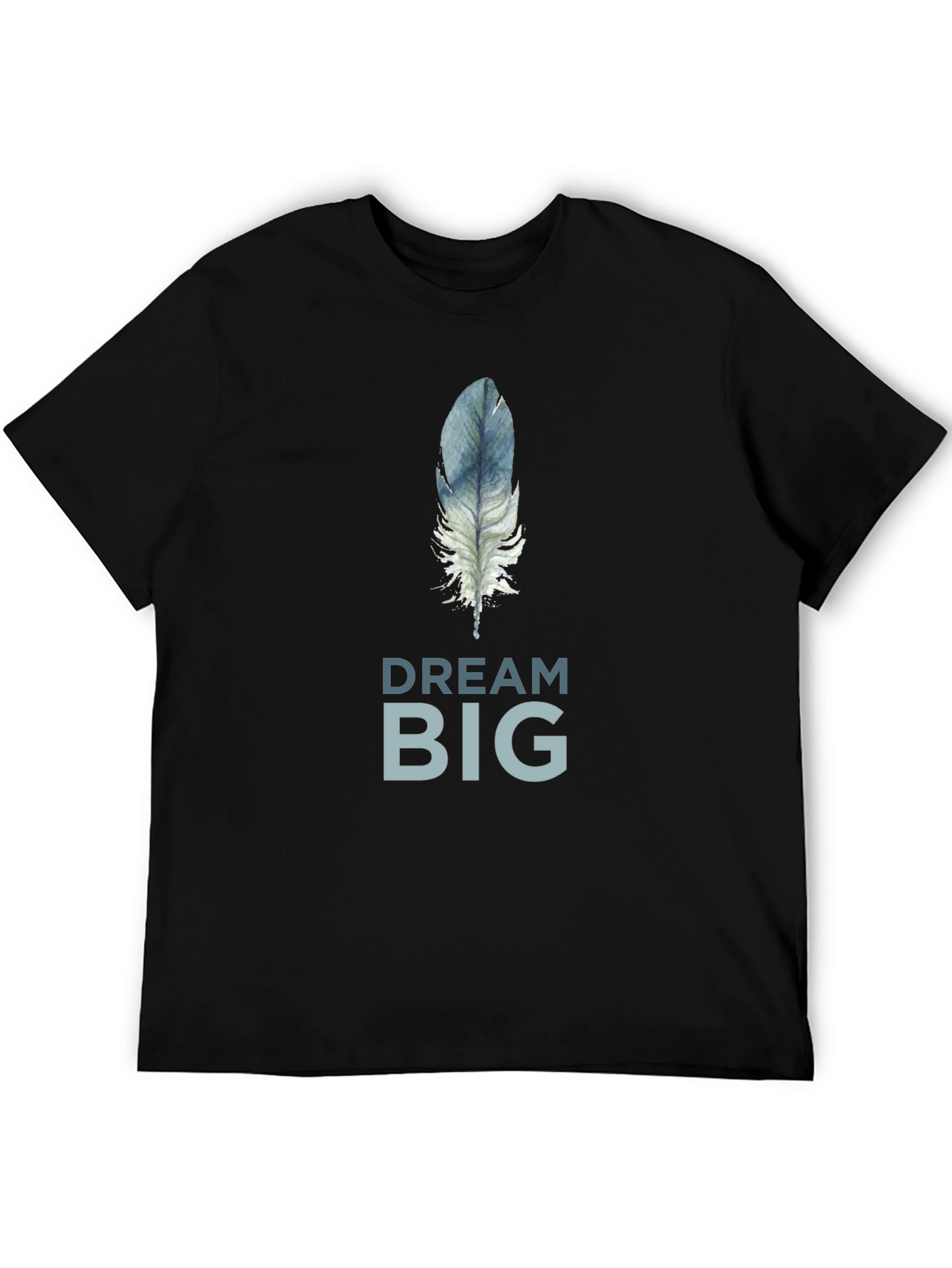 Black Dream Big Feather Graphic T-Shirt - Soft Cotton Tee view 5