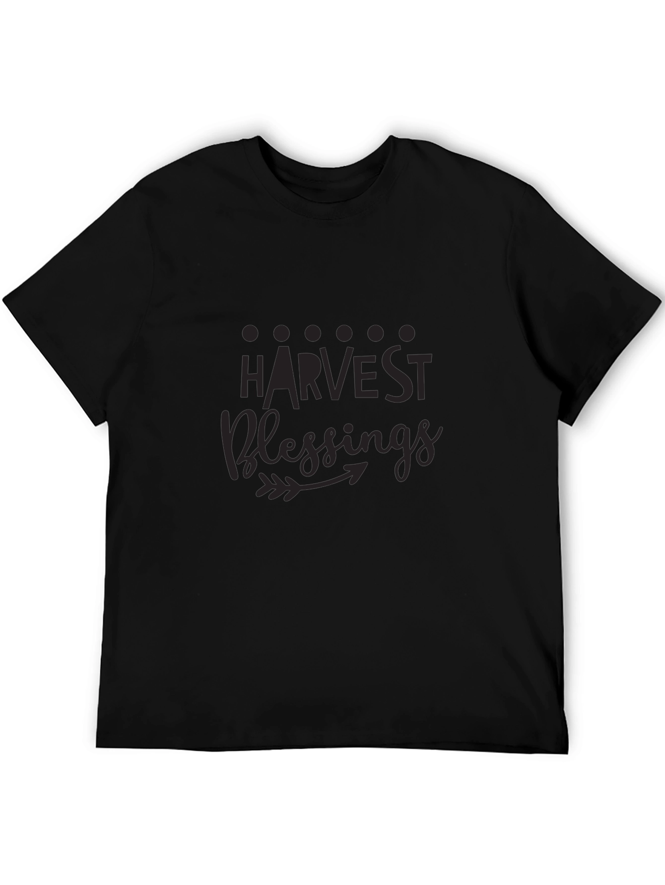 Black Harvest Blessings Black Graphic T-Shirt view 5