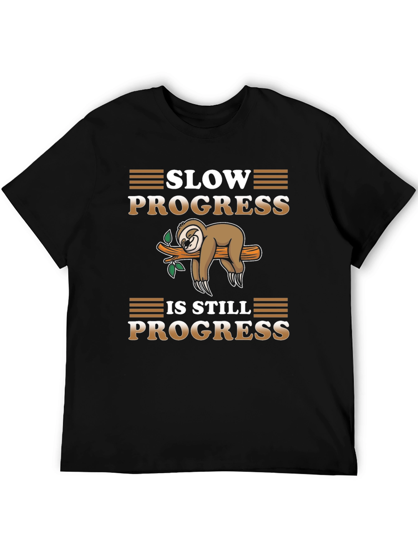 Black Slow Progress Sloth T-Shirt view 5