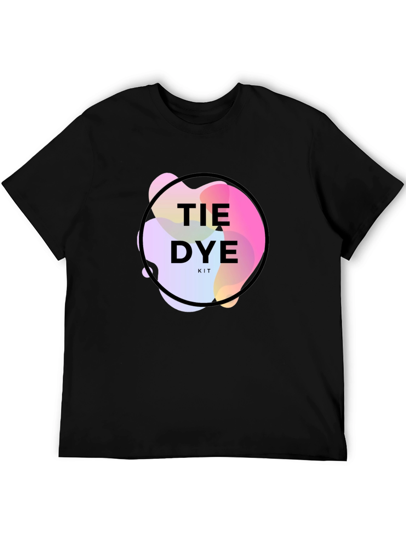 Black Tie Dye Kit Graphic Black T-Shirt view 5
