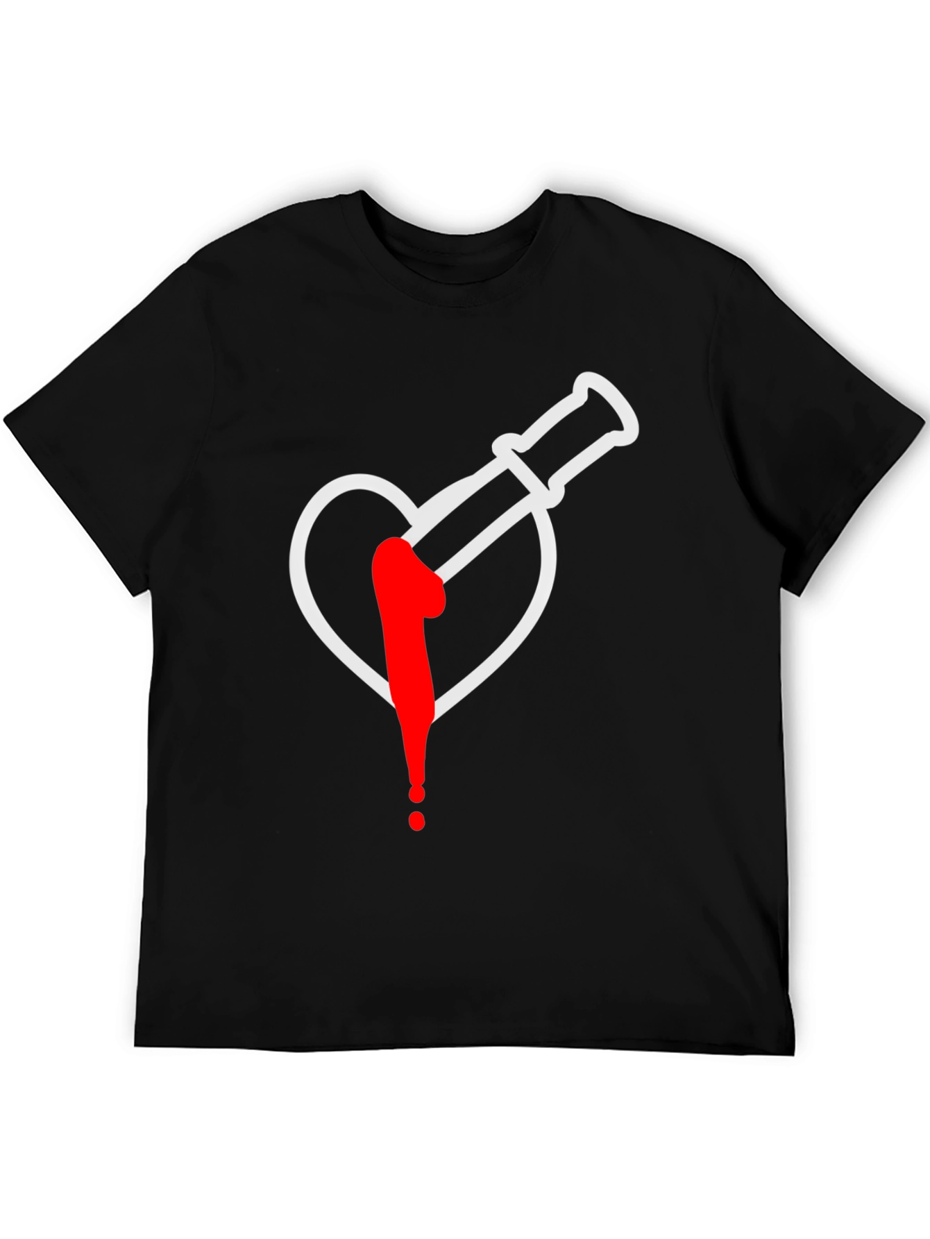 Black Heart Broken Syringe Graphic Tee view 5