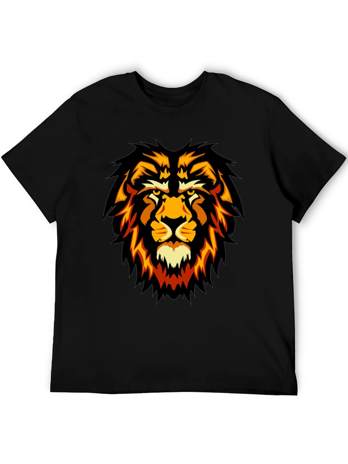 Black Lion Graphic Black T-Shirt - Fierce Style view 5