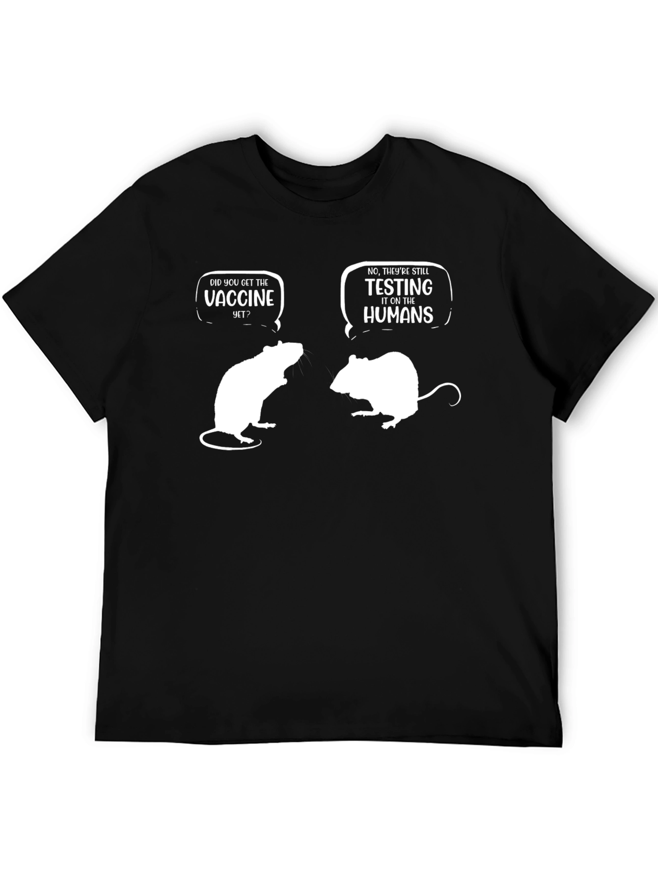 Black Vaccine Humor T-Shirt view 5