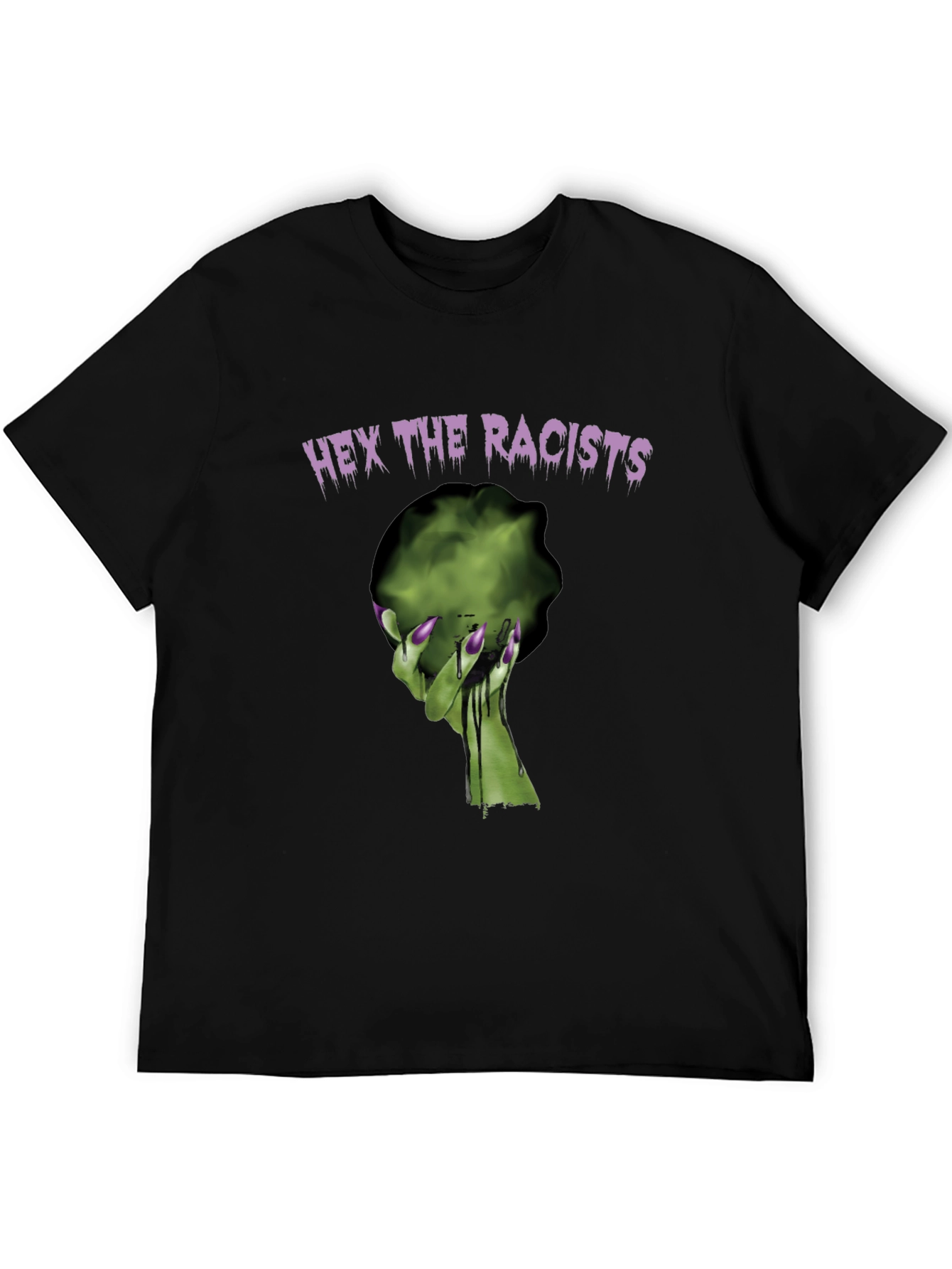Black Hex the Racists Graphic T-Shirt view 5