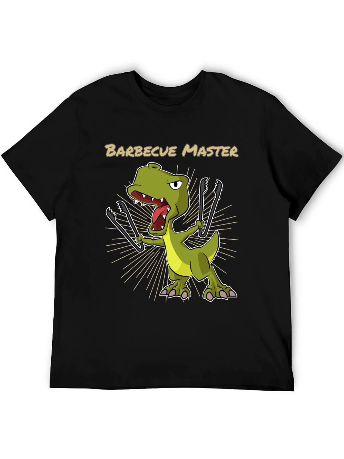 Black BBQ Master T-Rex Graphic Tee view 5