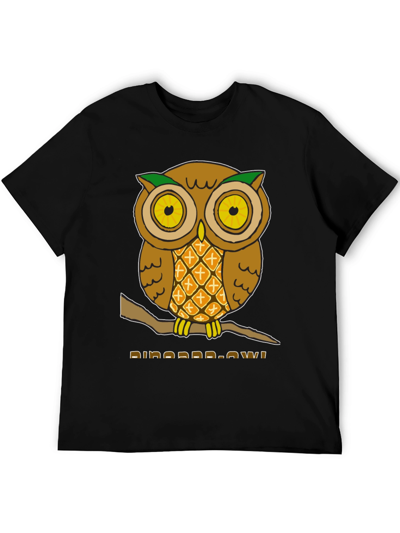 Black Pineapple Owl Graphic T-Shirt - Unique Design! view 5