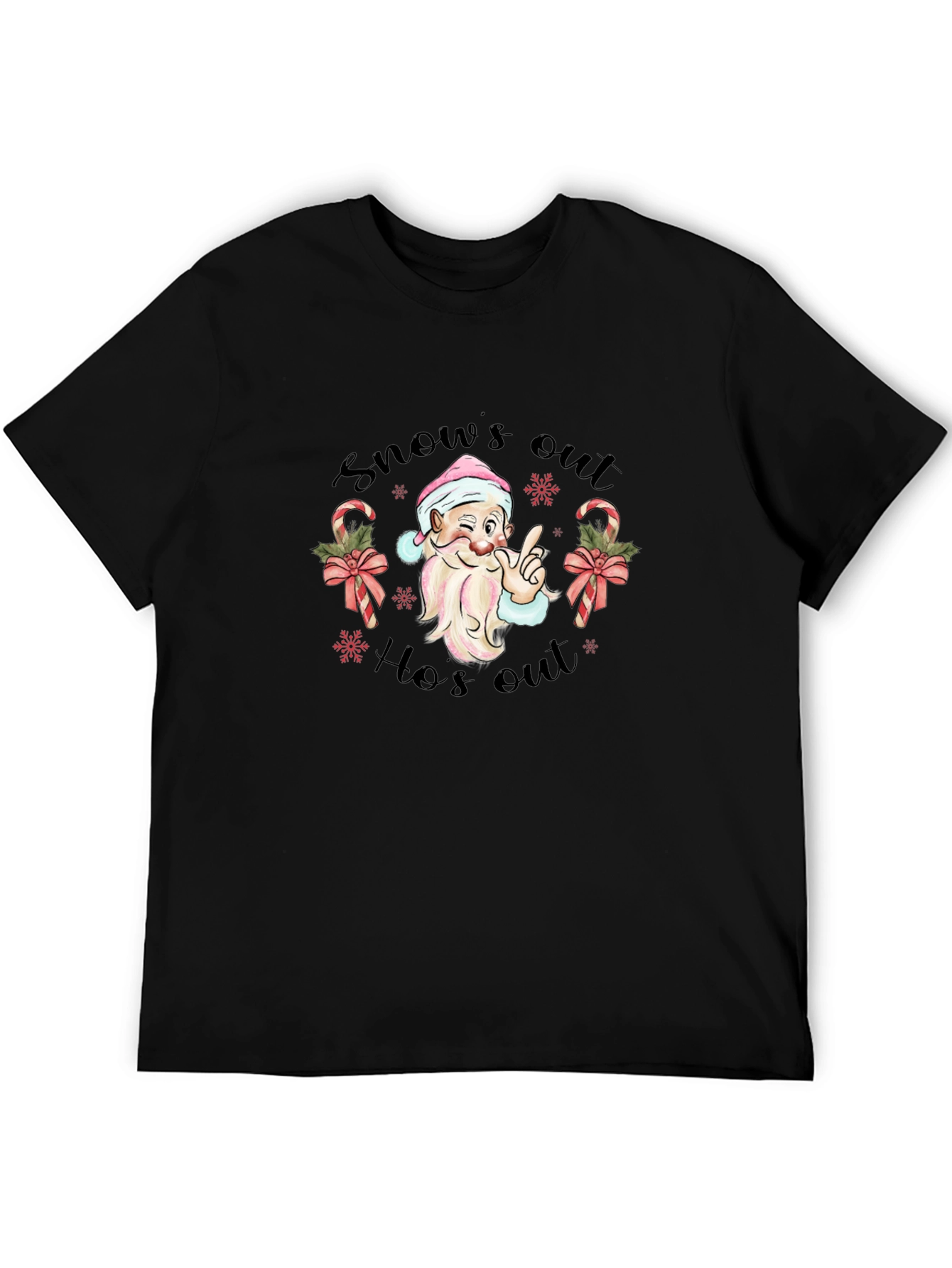 Black Snow's Out Ho's Out Christmas T-Shirt view 5