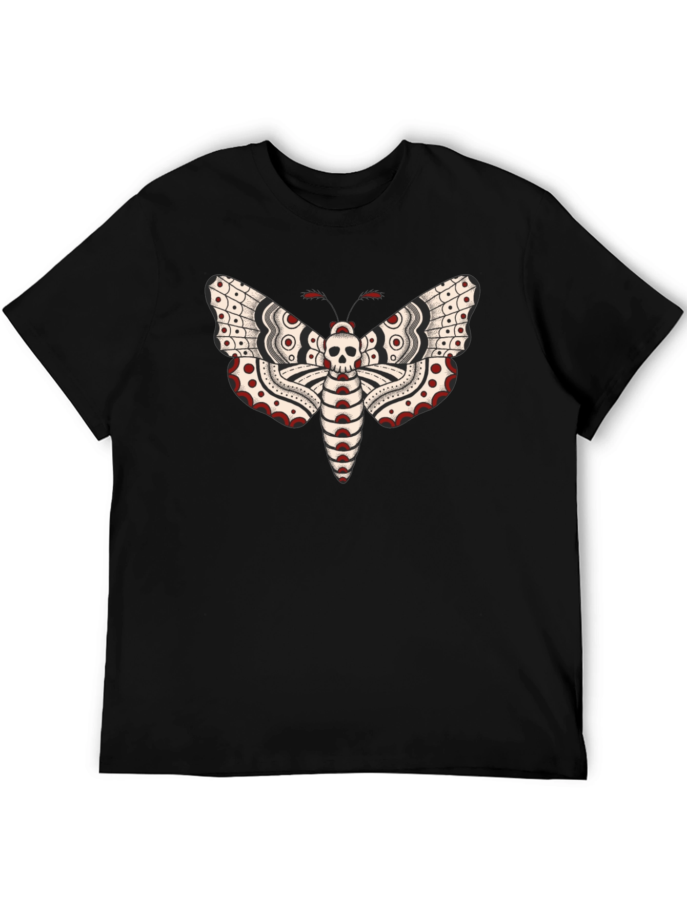 Black Moth Skull Graphic Tee - Black T-Shirt view 5