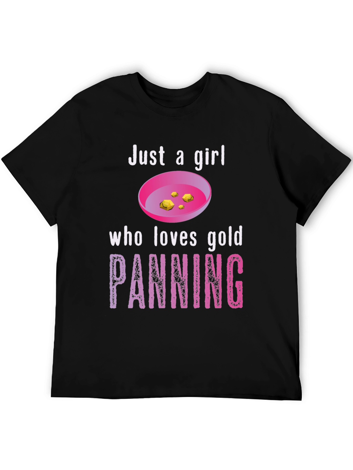 Black Just a Girl Who Loves Gold Panning T-Shirt view 5