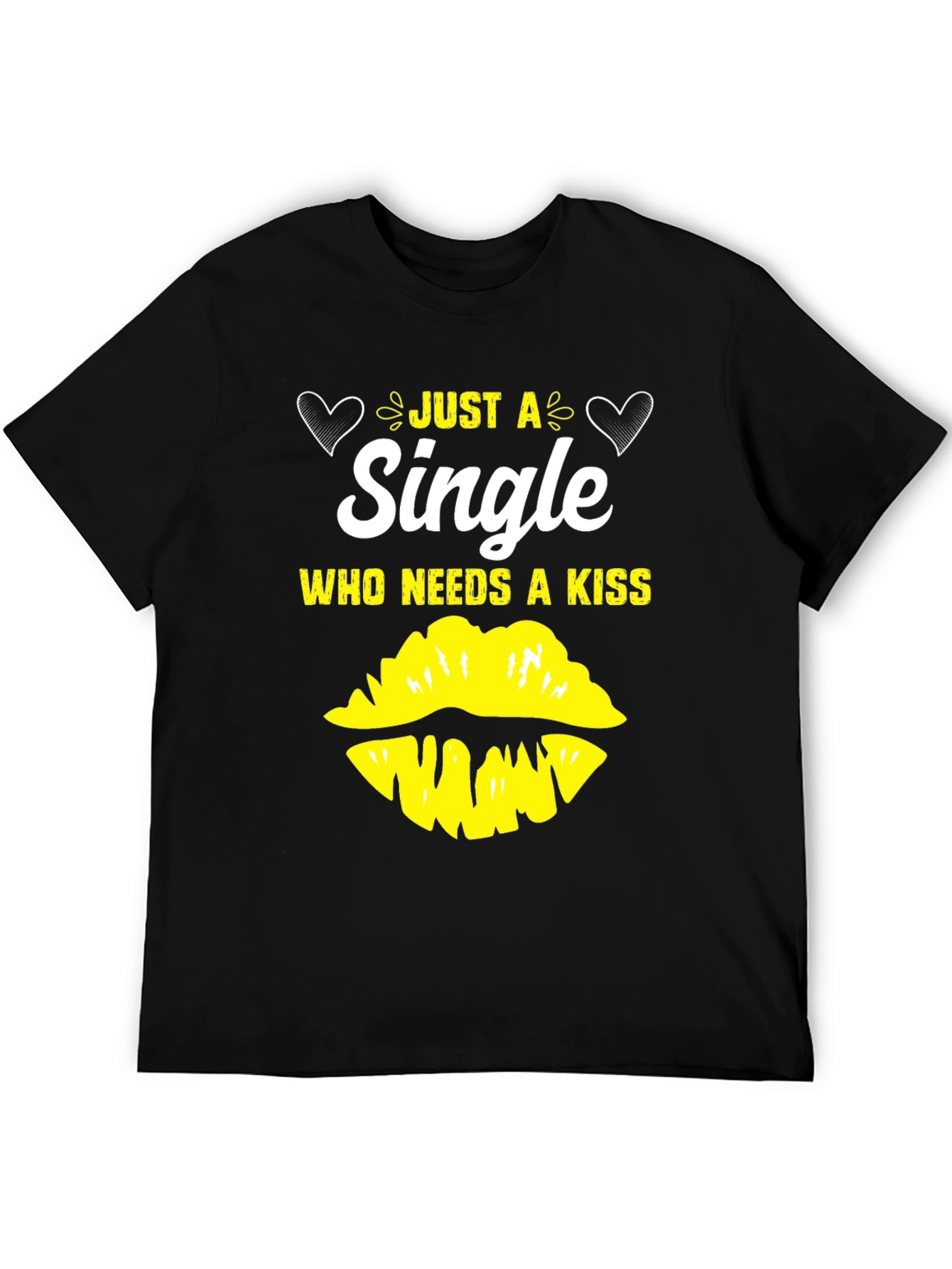 Black Single & Needs a Kiss Graphic Tee - Black view 5