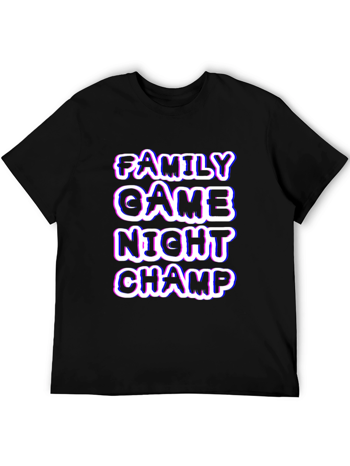 Black Family Game Night Champ Black T-Shirt view 5