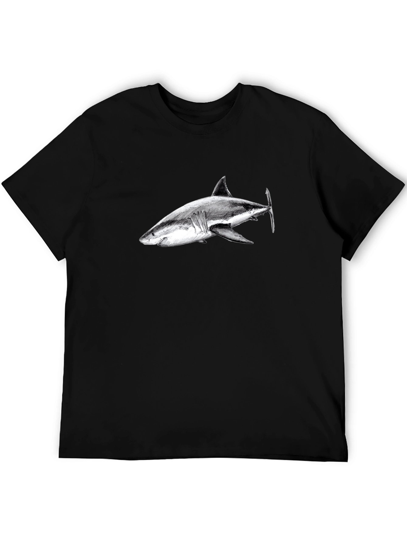Black Shark Graphic Print Black T-Shirt view 5