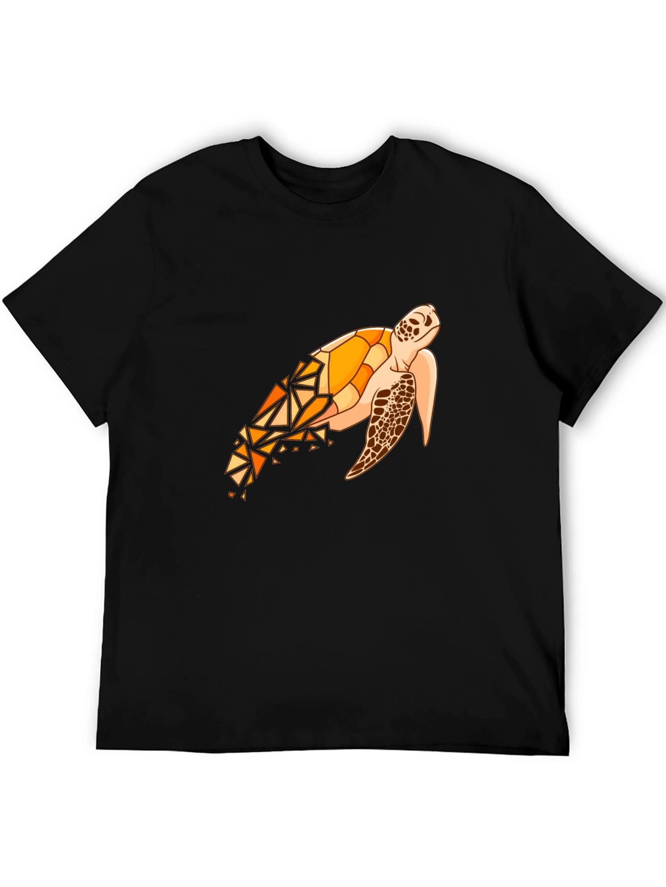 Black Geometric Sea Turtle Graphic Tee view 5