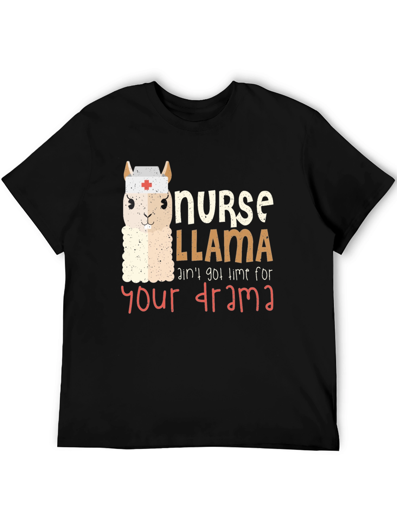 Black Nurse Llama Graphic Tee - Funny & Unique Unisex T-Shirt view 5