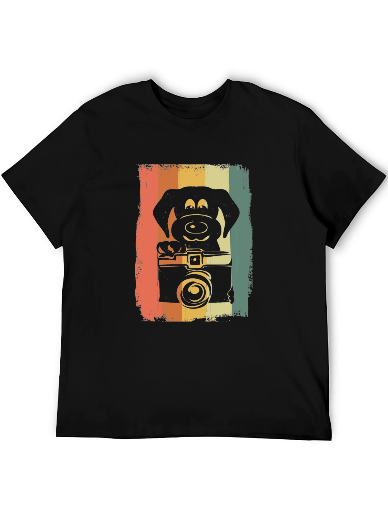 Black Retro Dog Photographer Graphic Tee view 5
