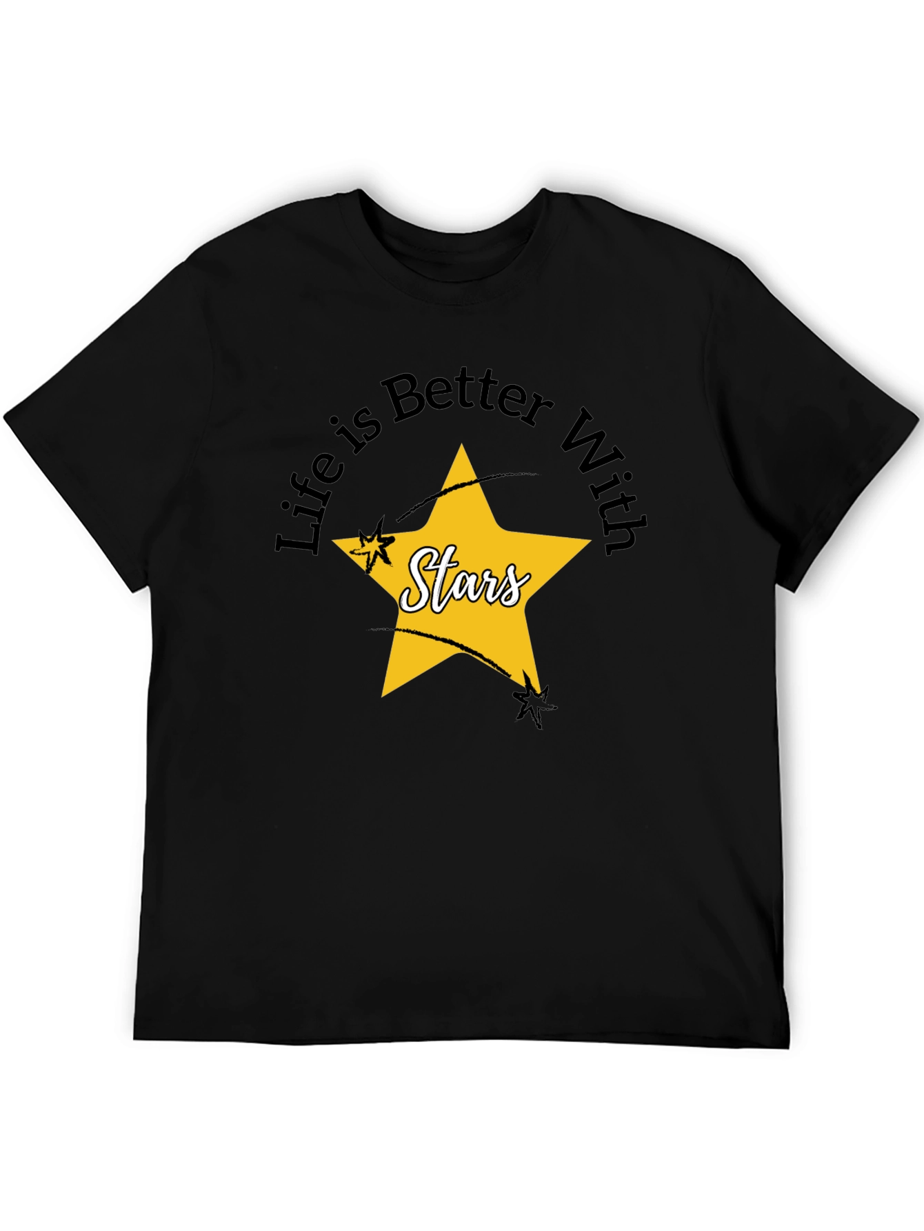Black Life is Better With Stars Graphic Tee view 5