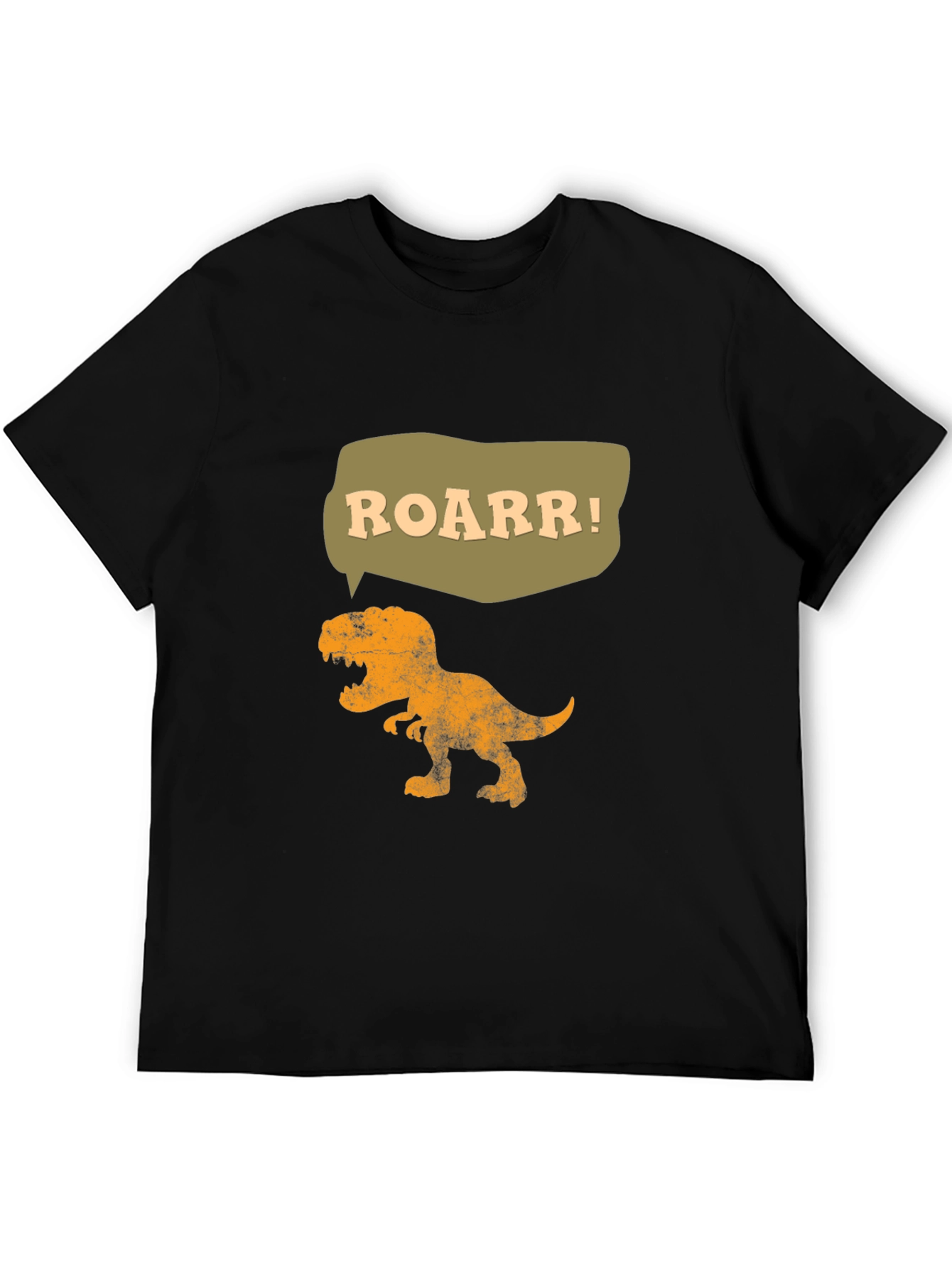 Black Roarr! Dinosaur Graphic Tee - Black Cotton T-Shirt view 5