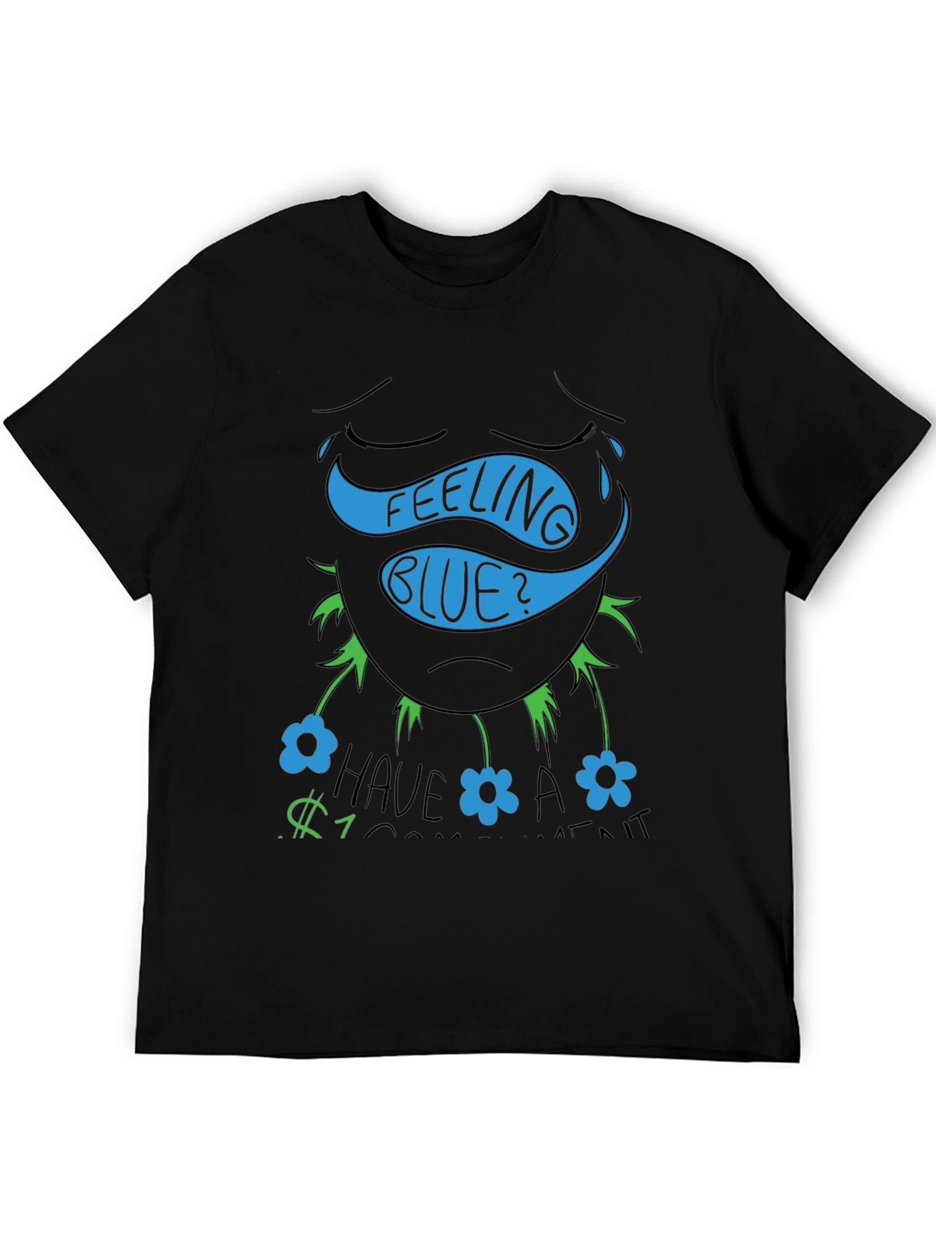 Black Feeling Blue? Funny Graphic T-Shirt view 5