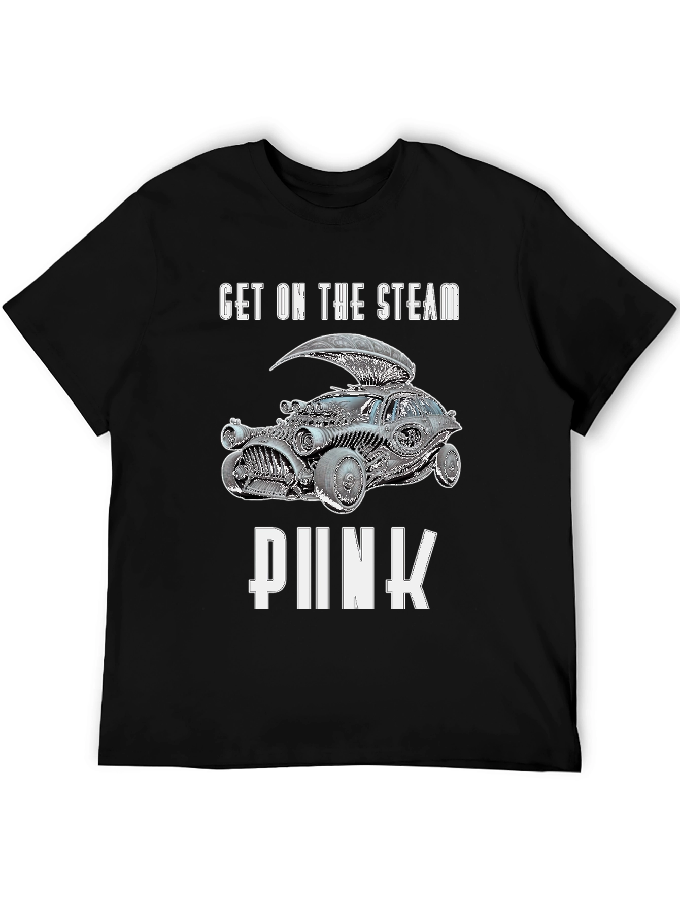 Black Steampunk Car Graphic T-Shirt view 5