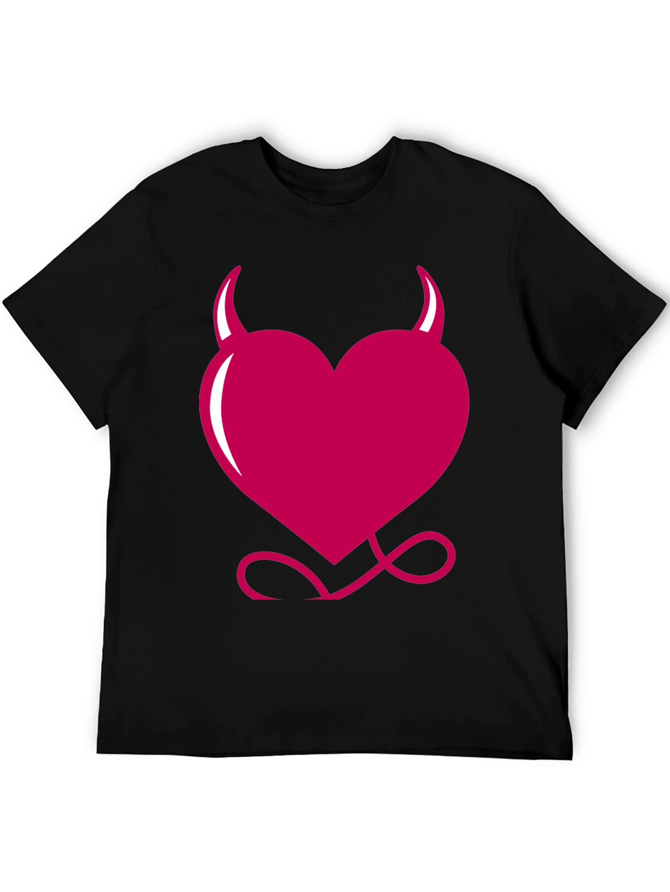 Black Devil Heart Graphic Tee - Black view 5