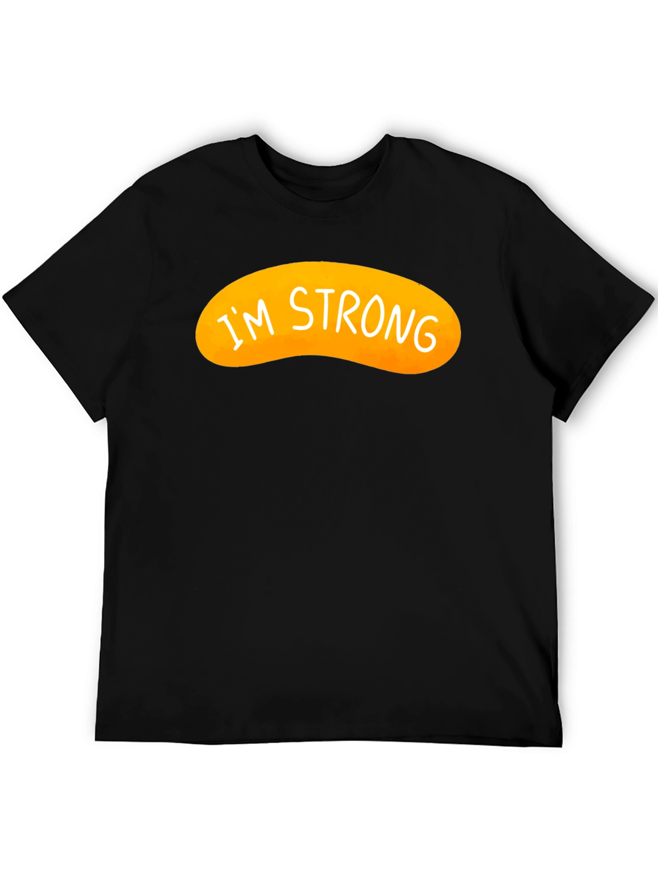 Black I'm Strong Graphic Tee - Black Cotton Blend view 5