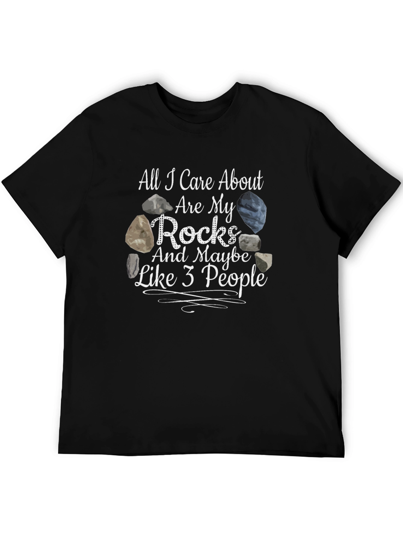 Black Rock Lover T-Shirt - All I Care About Are My Rocks view 5