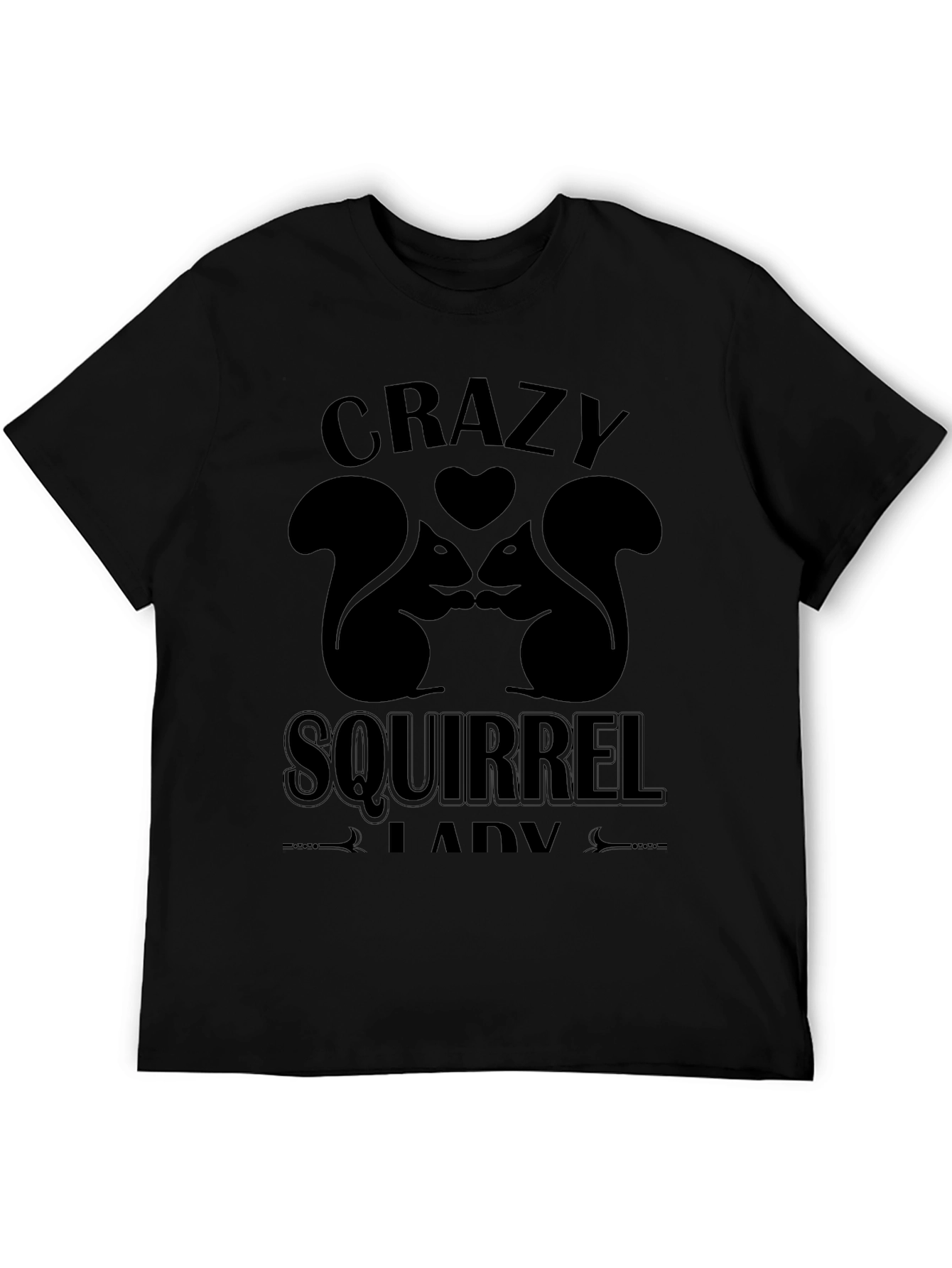 Black Crazy Squirrel Lady Graphic Tee view 5
