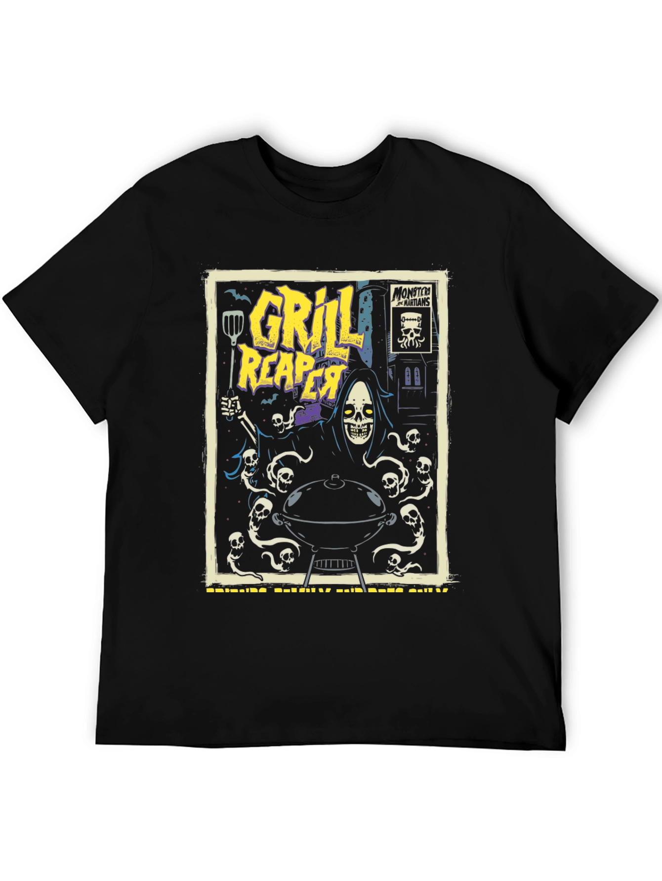 Black Grill Reaper Graphic T-Shirt view 5