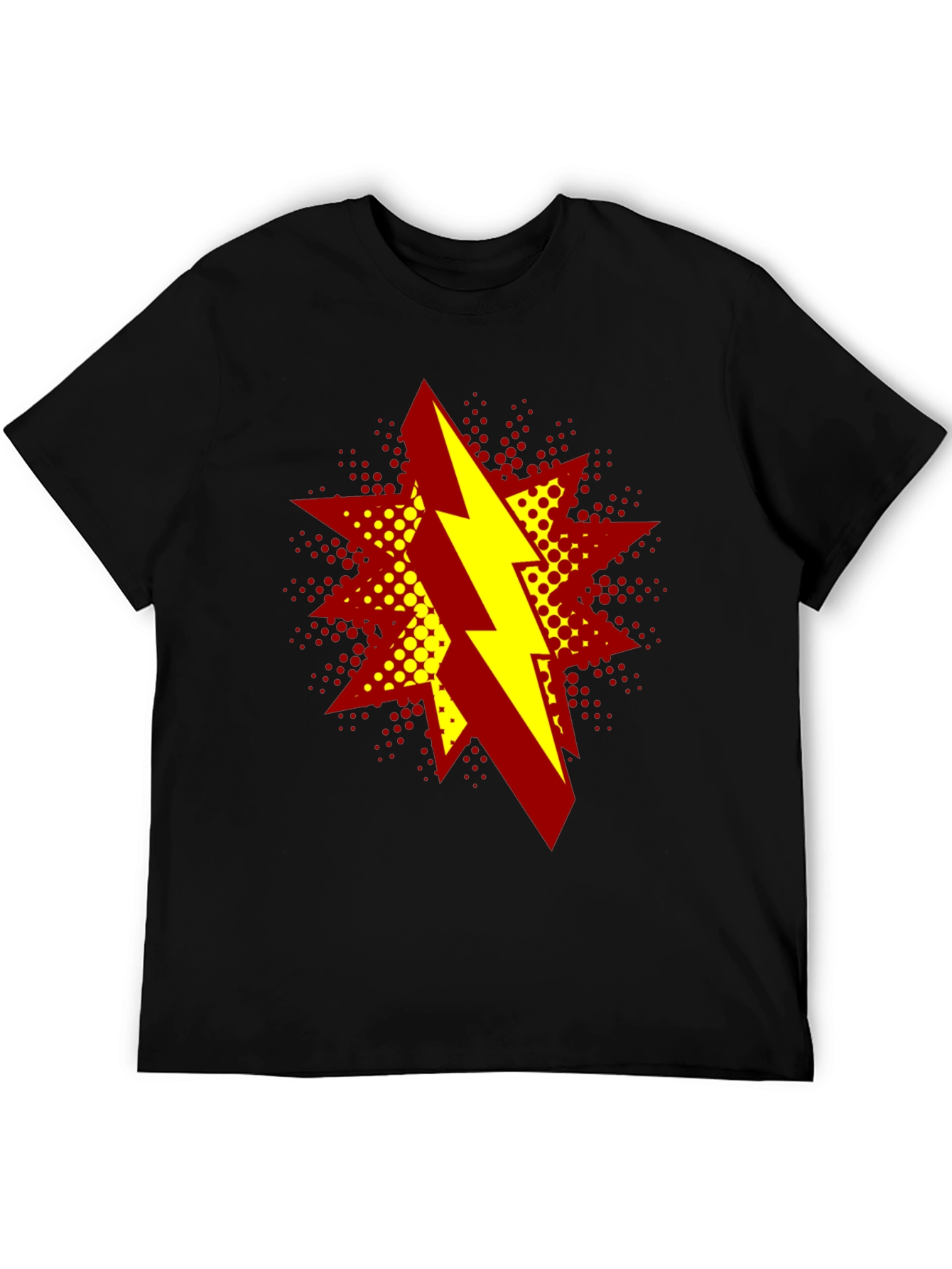 Black Bold Lightning Bolt Graphic T-Shirt view 5