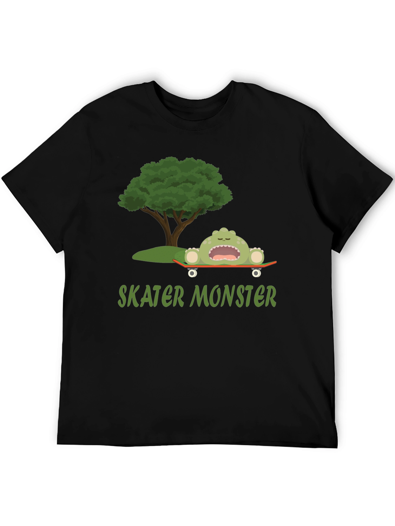 Black Skater Monster Graphic T-Shirt - Fun and Unique Design view 5