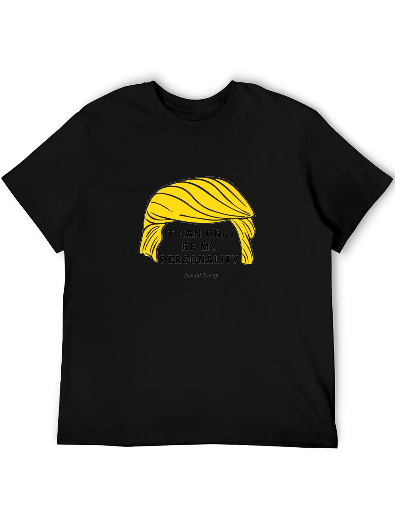 Black Funny Trump Hair Personality T-Shirt view 5
