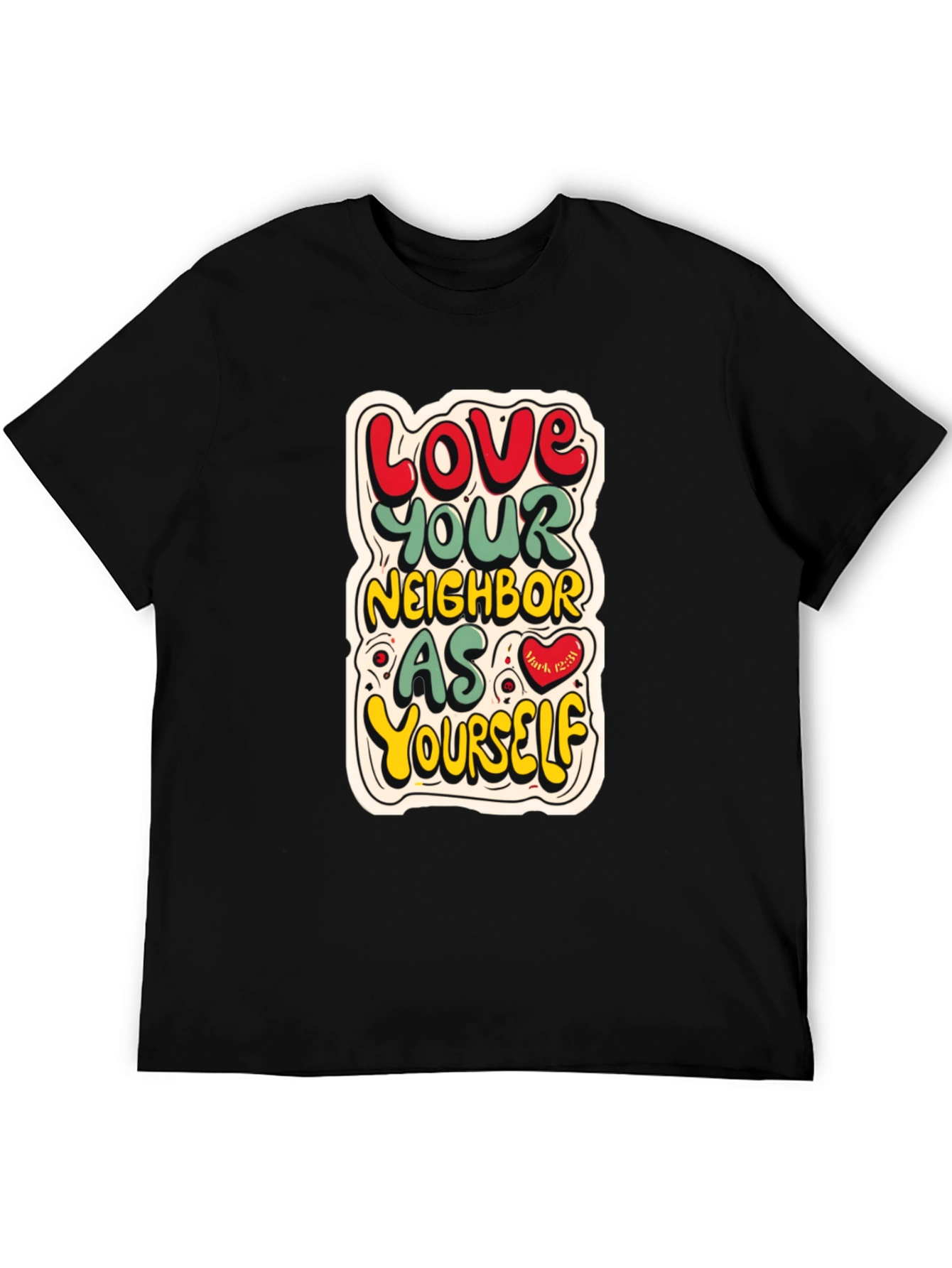 Black Love Your Neighbor T-Shirt view 5