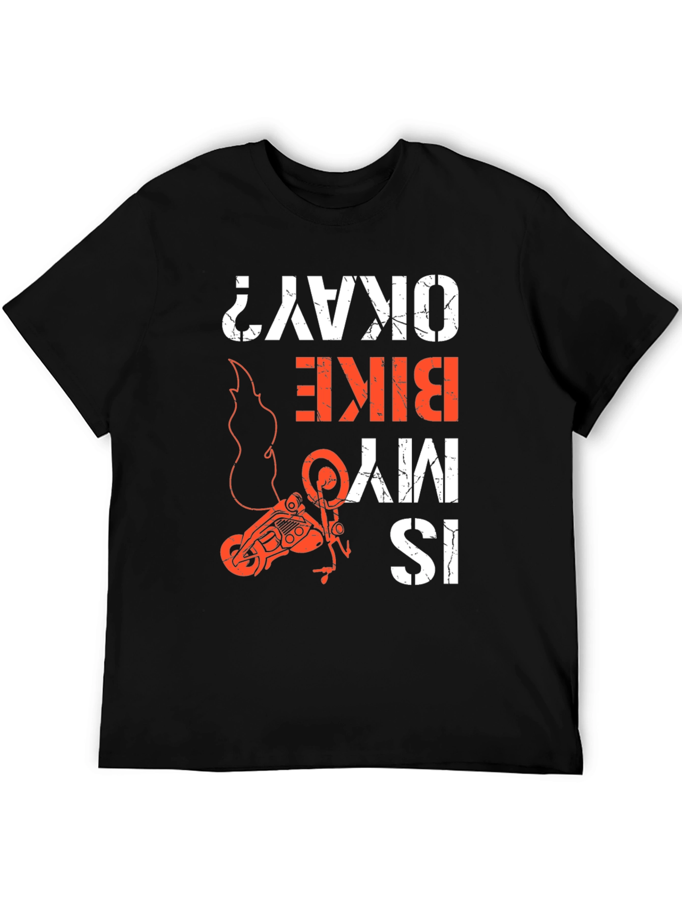 Black Is My Bike Okay? Graphic Tee - Motorcycle T-Shirt view 5